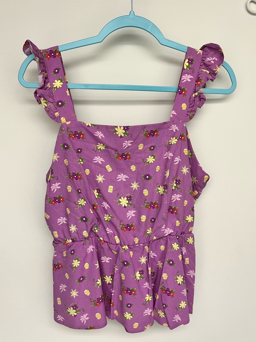 Disney’s Tangled Floral Lanterns Ruffle Strap Peplum Top